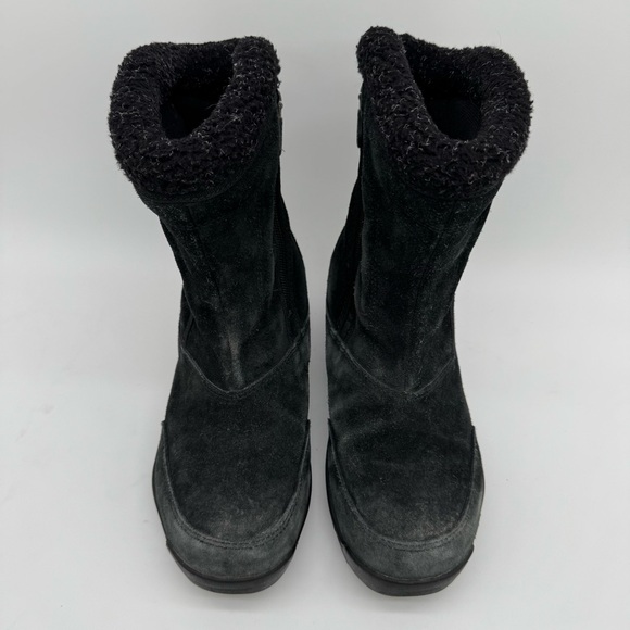 Sorel Water Fall Black Suede Waterproof Leather Winter Boots Size 7.5 - Picture 4 of 12